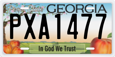 GA license plate PXA1477