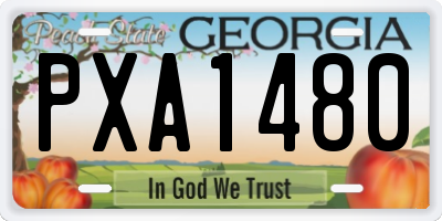 GA license plate PXA1480