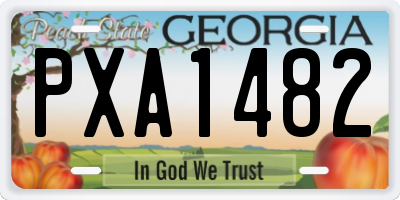 GA license plate PXA1482