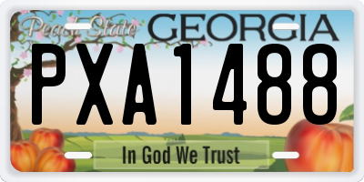 GA license plate PXA1488