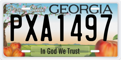 GA license plate PXA1497