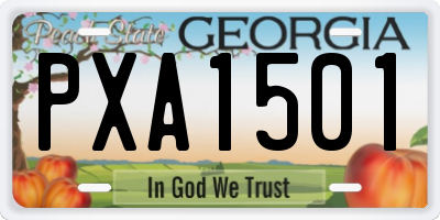 GA license plate PXA1501