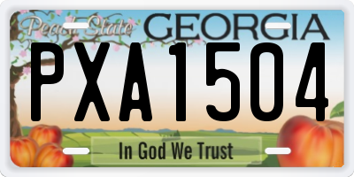 GA license plate PXA1504