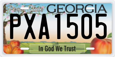 GA license plate PXA1505