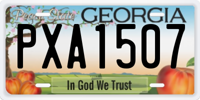 GA license plate PXA1507