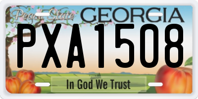 GA license plate PXA1508