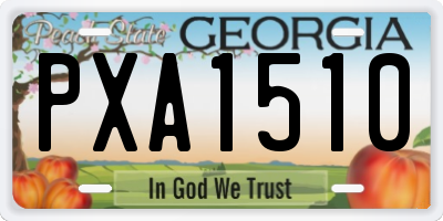 GA license plate PXA1510