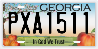 GA license plate PXA1511