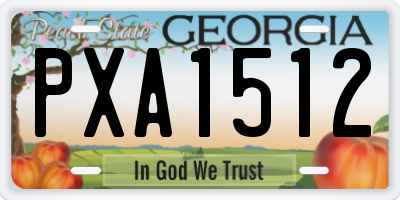 GA license plate PXA1512