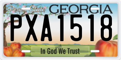 GA license plate PXA1518