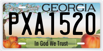 GA license plate PXA1520