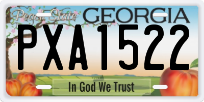 GA license plate PXA1522