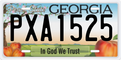 GA license plate PXA1525