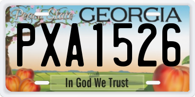 GA license plate PXA1526