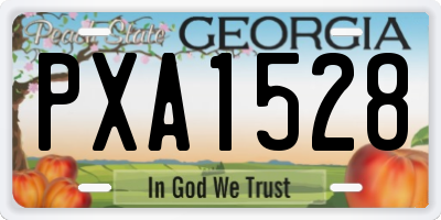 GA license plate PXA1528
