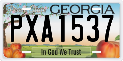 GA license plate PXA1537