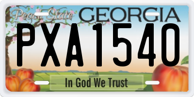 GA license plate PXA1540