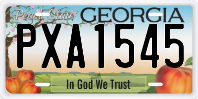 GA license plate PXA1545