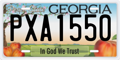 GA license plate PXA1550