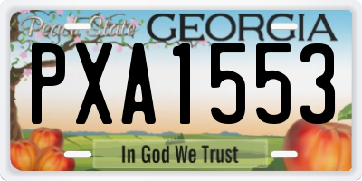 GA license plate PXA1553