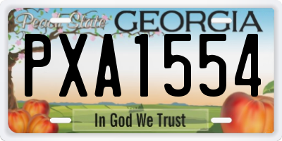 GA license plate PXA1554