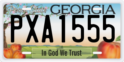GA license plate PXA1555