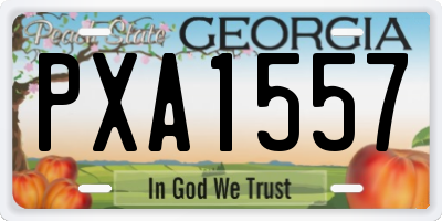 GA license plate PXA1557