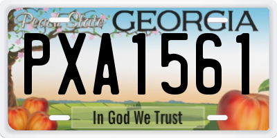 GA license plate PXA1561