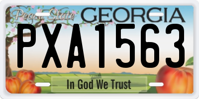 GA license plate PXA1563