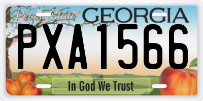 GA license plate PXA1566