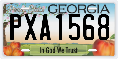 GA license plate PXA1568