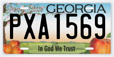 GA license plate PXA1569