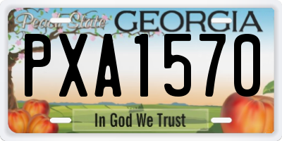 GA license plate PXA1570