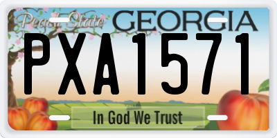 GA license plate PXA1571