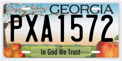 GA license plate PXA1572