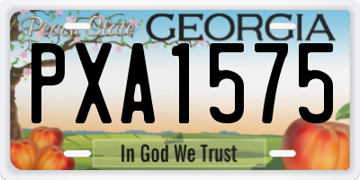 GA license plate PXA1575