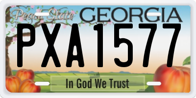 GA license plate PXA1577