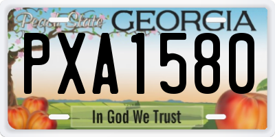 GA license plate PXA1580