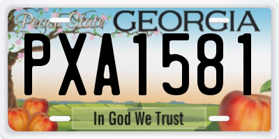 GA license plate PXA1581