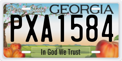 GA license plate PXA1584