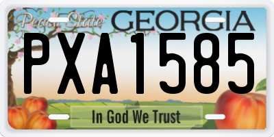 GA license plate PXA1585