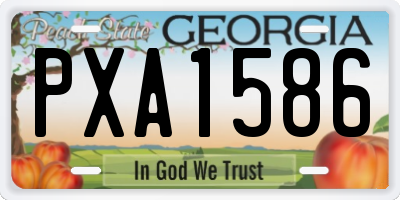 GA license plate PXA1586