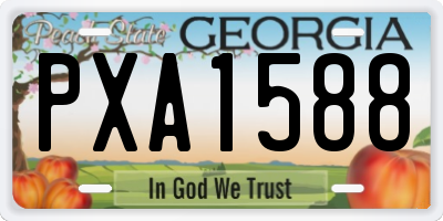 GA license plate PXA1588