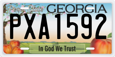 GA license plate PXA1592