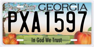GA license plate PXA1597