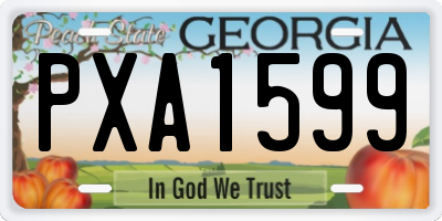 GA license plate PXA1599