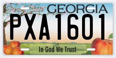 GA license plate PXA1601