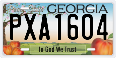 GA license plate PXA1604