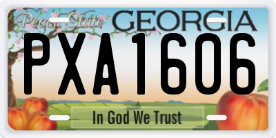 GA license plate PXA1606