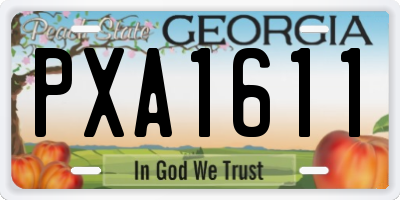 GA license plate PXA1611